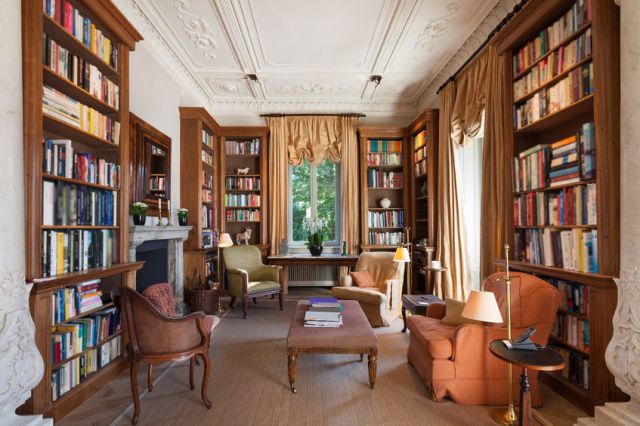 48094330 - interiors, classical library in a period mansion